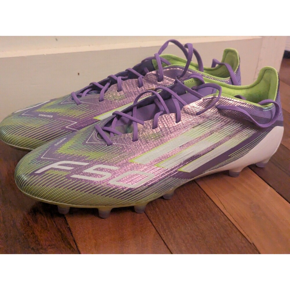 Adidas F50 Elite AG Purple Rush/Lucid Lemon’ Soccer Cleat Men Sz 9.5